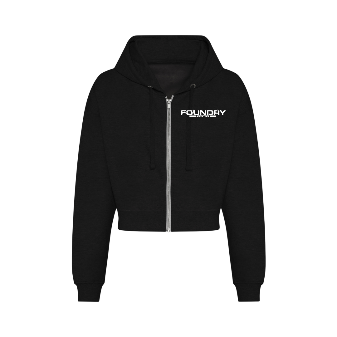 Ladies Cropped Zip Hoodie